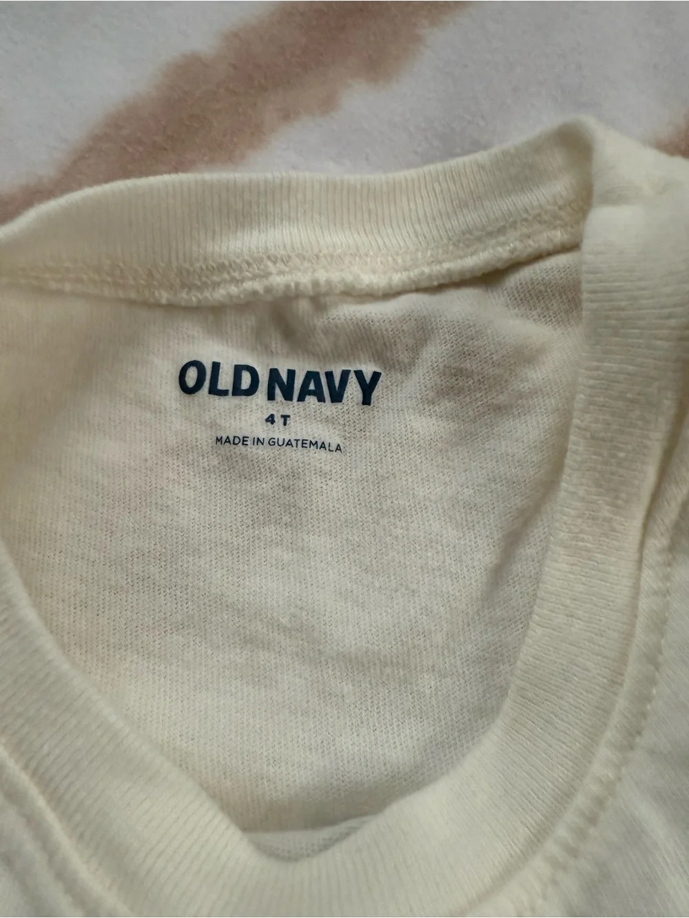 Old Navy Cream Tee with Blue & Yellow Birthday Racing Graphic